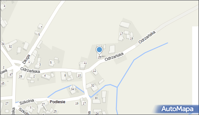 Podlesie, Odrzańska, 15, mapa Podlesie