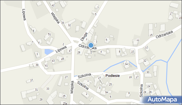 Podlesie, Odrzańska, 2, mapa Podlesie