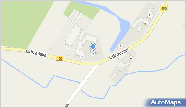 Popielów, Odrzańska, 10, mapa Popielów