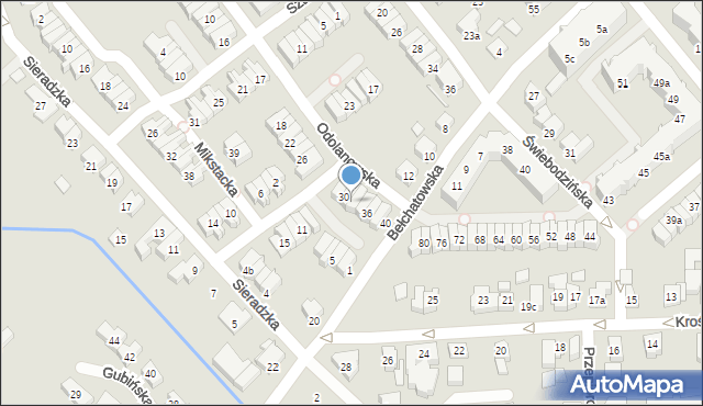 Poznań, Odolanowska, 32, mapa Poznania