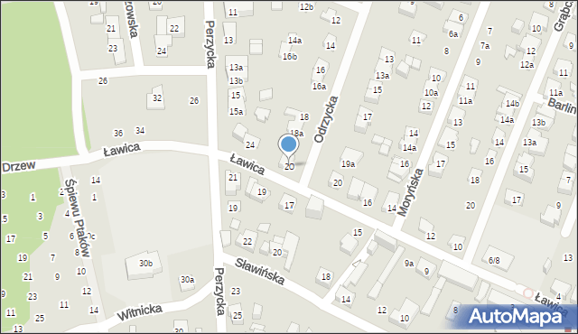 Poznań, Odrzycka, 20, mapa Poznania