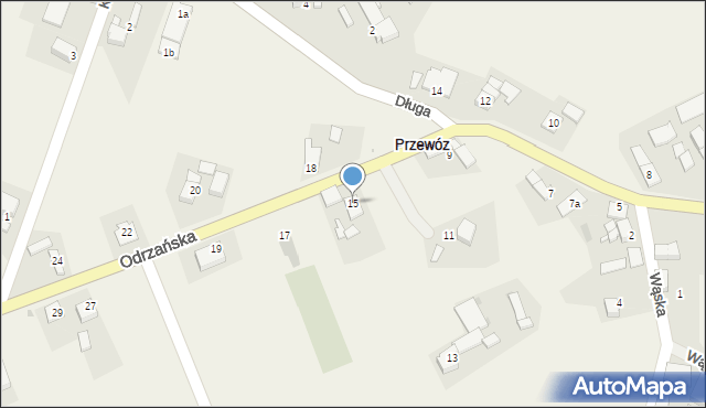 Przewóz, Odrzańska, 15, mapa Przewóz