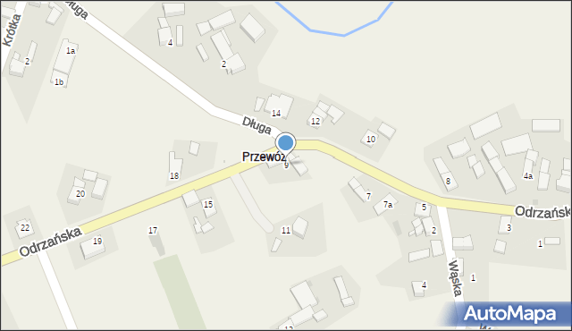 Przewóz, Odrzańska, 9, mapa Przewóz