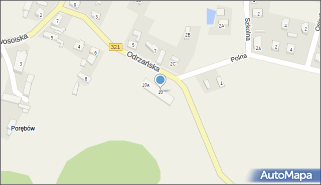 Przyborów, Odrzańska, 10, mapa Przyborów