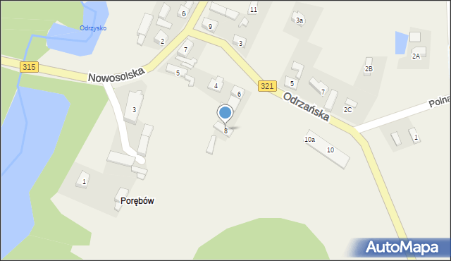 Przyborów, Odrzańska, 8, mapa Przyborów