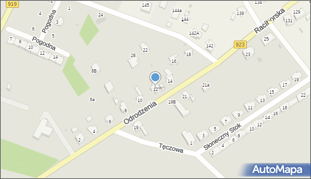 Racibórz, Odrodzenia, 12, mapa Racibórz