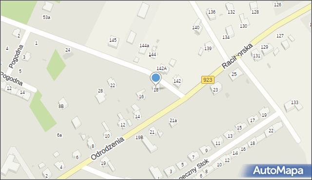 Racibórz, Odrodzenia, 18, mapa Racibórz