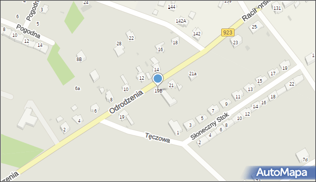 Racibórz, Odrodzenia, 19B, mapa Racibórz