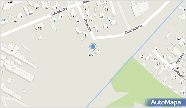 Radom, Odrzańska, 10B, mapa Radomia