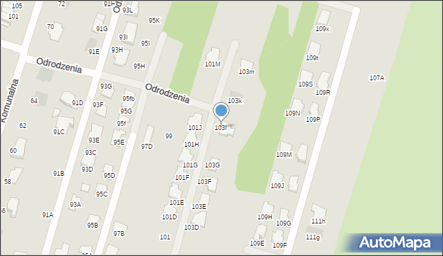 Radom, Odrodzenia, 103I, mapa Radomia