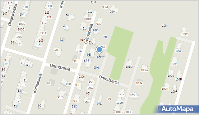 Radom, Odrodzenia, 95I, mapa Radomia