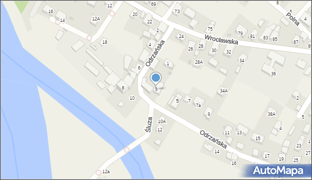 Ratowice, Odrzańska, 3, mapa Ratowice