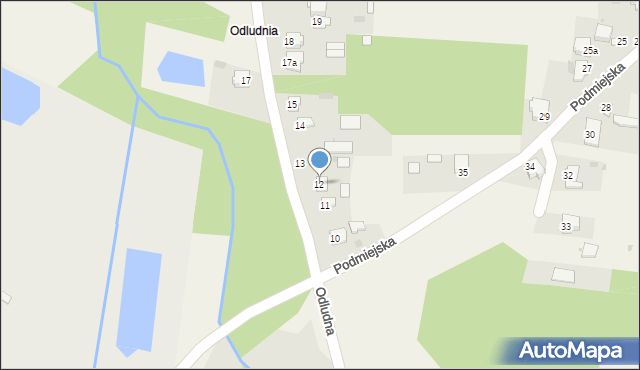 Rogów, Odludna, 12, mapa Rogów