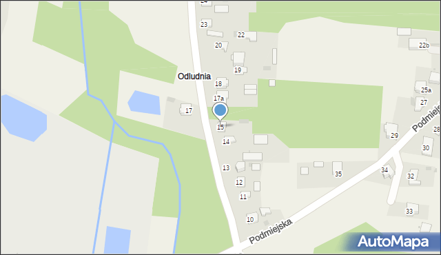 Rogów, Odludna, 15, mapa Rogów