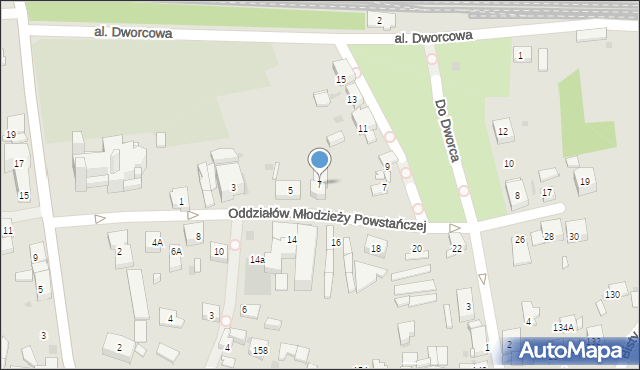 Ruda Śląska, Oddziałów Młodzieży Powstańczej, 7, mapa Rudy Śląskiej