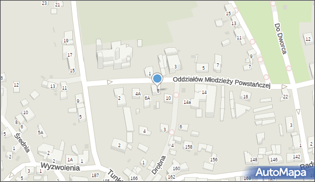 Ruda Śląska, Oddziałów Młodzieży Powstańczej, 8, mapa Rudy Śląskiej