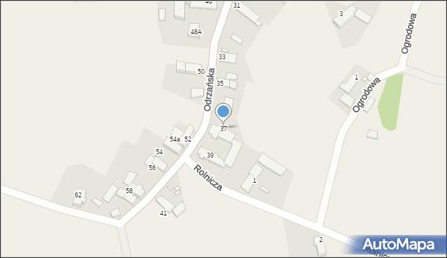 Rybna, Odrzańska, 37, mapa Rybna