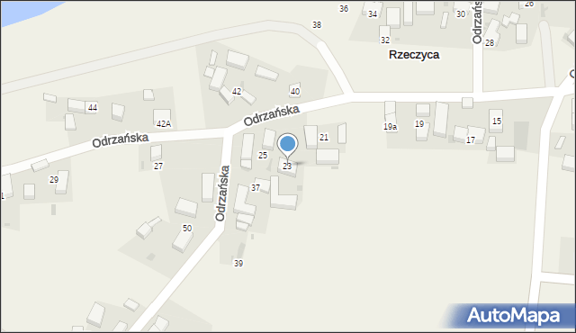 Rzeczyca, Odrzańska, 23, mapa Rzeczyca