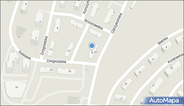 Rzeszów, Odrzykońska, 3, mapa Rzeszów