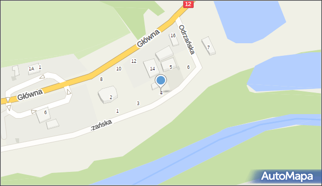 Serby, Odrzańska, 4, mapa Serby