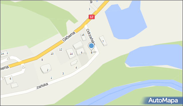 Serby, Odrzańska, 6, mapa Serby