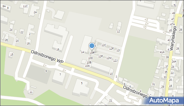 Sława, Odrodzonego Wojska Polskiego, 10F, mapa Sława