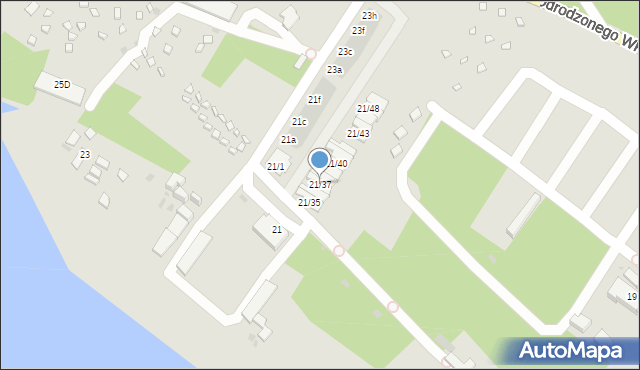 Sława, Odrodzonego Wojska Polskiego, 21/37, mapa Sława