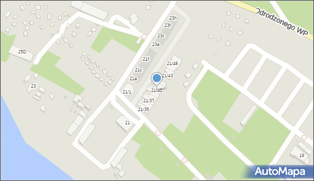 Sława, Odrodzonego Wojska Polskiego, 21/40, mapa Sława