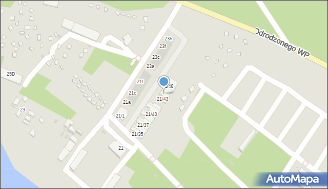 Sława, Odrodzonego Wojska Polskiego, 21/44, mapa Sława