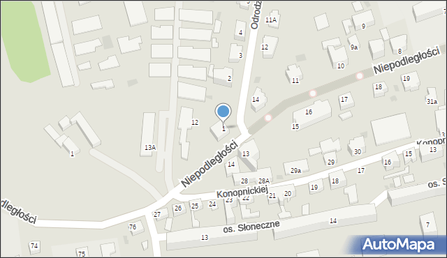 Szprotawa, Odrodzonego Wojska Polskiego, 1, mapa Szprotawa