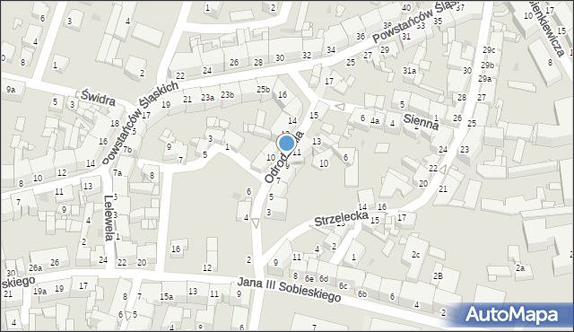 Tarnowskie Góry, Odrodzenia, 9, mapa Tarnowskie Góry