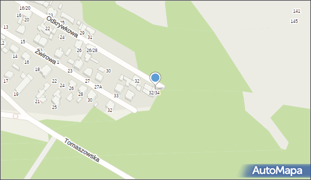 Tomaszów Mazowiecki, Odkrywkowa, 34, mapa Tomaszów Mazowiecki