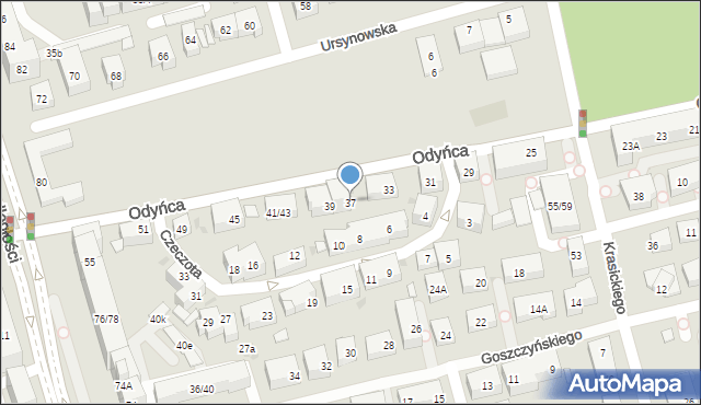 Warszawa, Odyńca Antoniego Edwarda, 37, mapa Warszawy