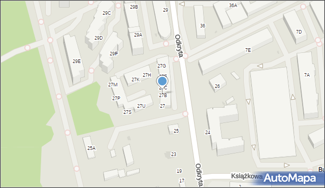 Warszawa, Odkryta, 27B, mapa Warszawy