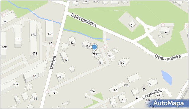 Warszawa, Odkryta, 78A, mapa Warszawy