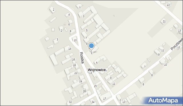 Wojnowice, Odrodzenia, 1, mapa Wojnowice