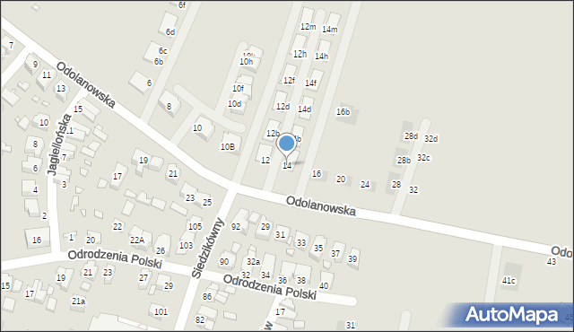 Wrocław, Odolanowska, 14, mapa Wrocławia