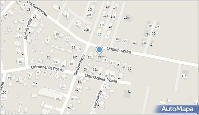 Wrocław, Odolanowska, 29, mapa Wrocławia