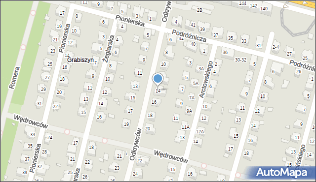Wrocław, Odkrywców, 14, mapa Wrocławia