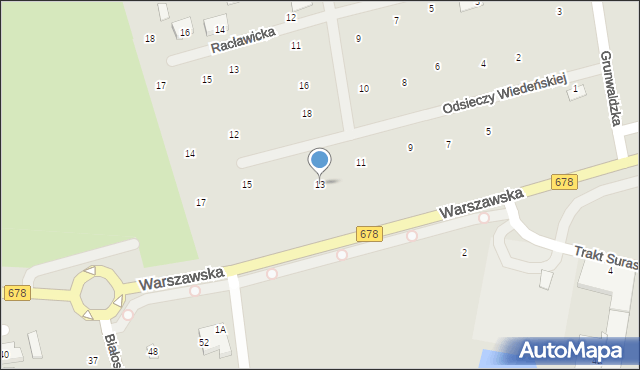 Wysokie Mazowieckie, Odsieczy Wiedeńskiej, 13, mapa Wysokie Mazowieckie