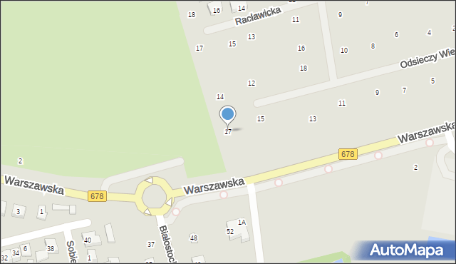 Wysokie Mazowieckie, Odsieczy Wiedeńskiej, 17, mapa Wysokie Mazowieckie