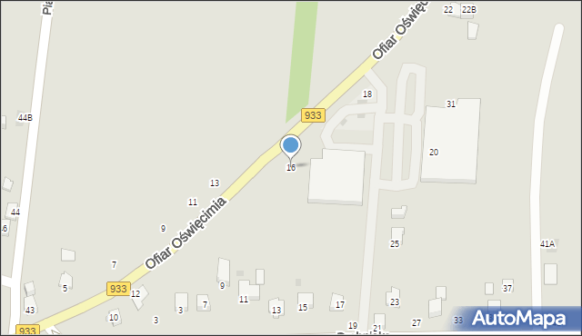 Brzeszcze, Ofiar Oświęcimia, 16, mapa Brzeszcze