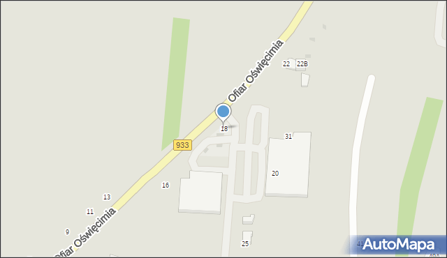 Brzeszcze, Ofiar Oświęcimia, 18, mapa Brzeszcze