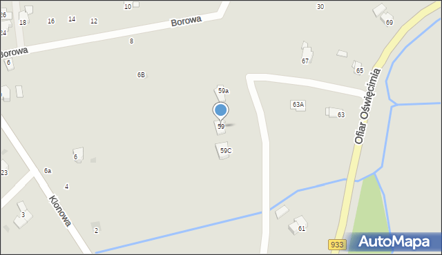 Brzeszcze, Ofiar Oświęcimia, 59, mapa Brzeszcze