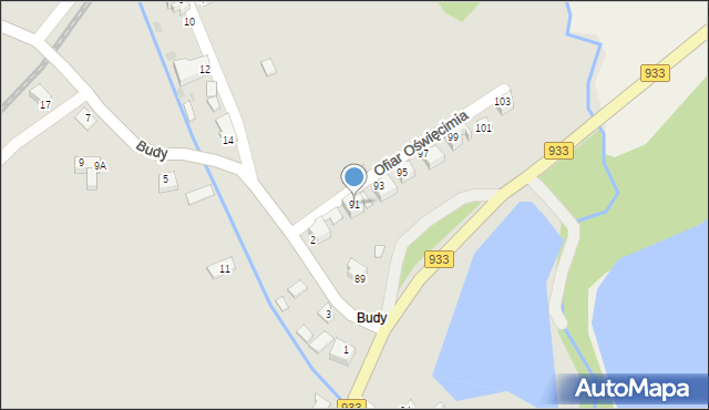 Brzeszcze, Ofiar Oświęcimia, 91, mapa Brzeszcze