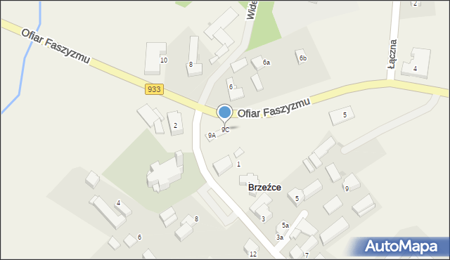 Brzeźce, Ofiar Faszyzmu, 9C, mapa Brzeźce