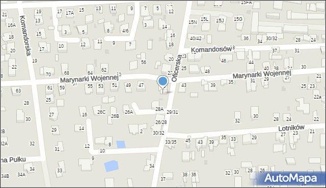 Częstochowa, Oficerska, 26, mapa Częstochowy