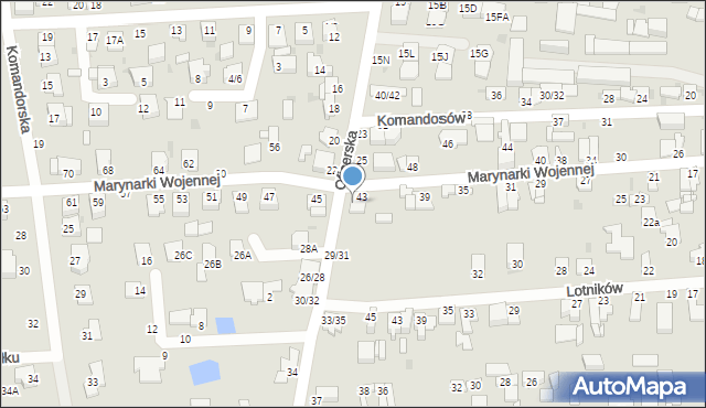 Częstochowa, Oficerska, 27, mapa Częstochowy