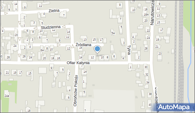 Dąbrowa Górnicza, Ofiar Katynia, 10a, mapa Dąbrowa Górnicza