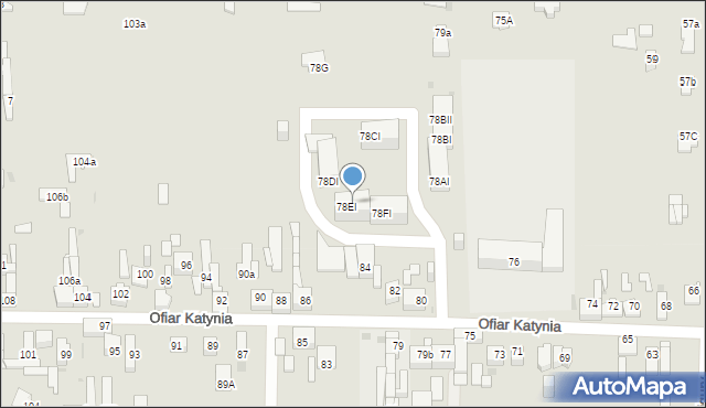 Dąbrowa Górnicza, Ofiar Katynia, 78f, mapa Dąbrowa Górnicza